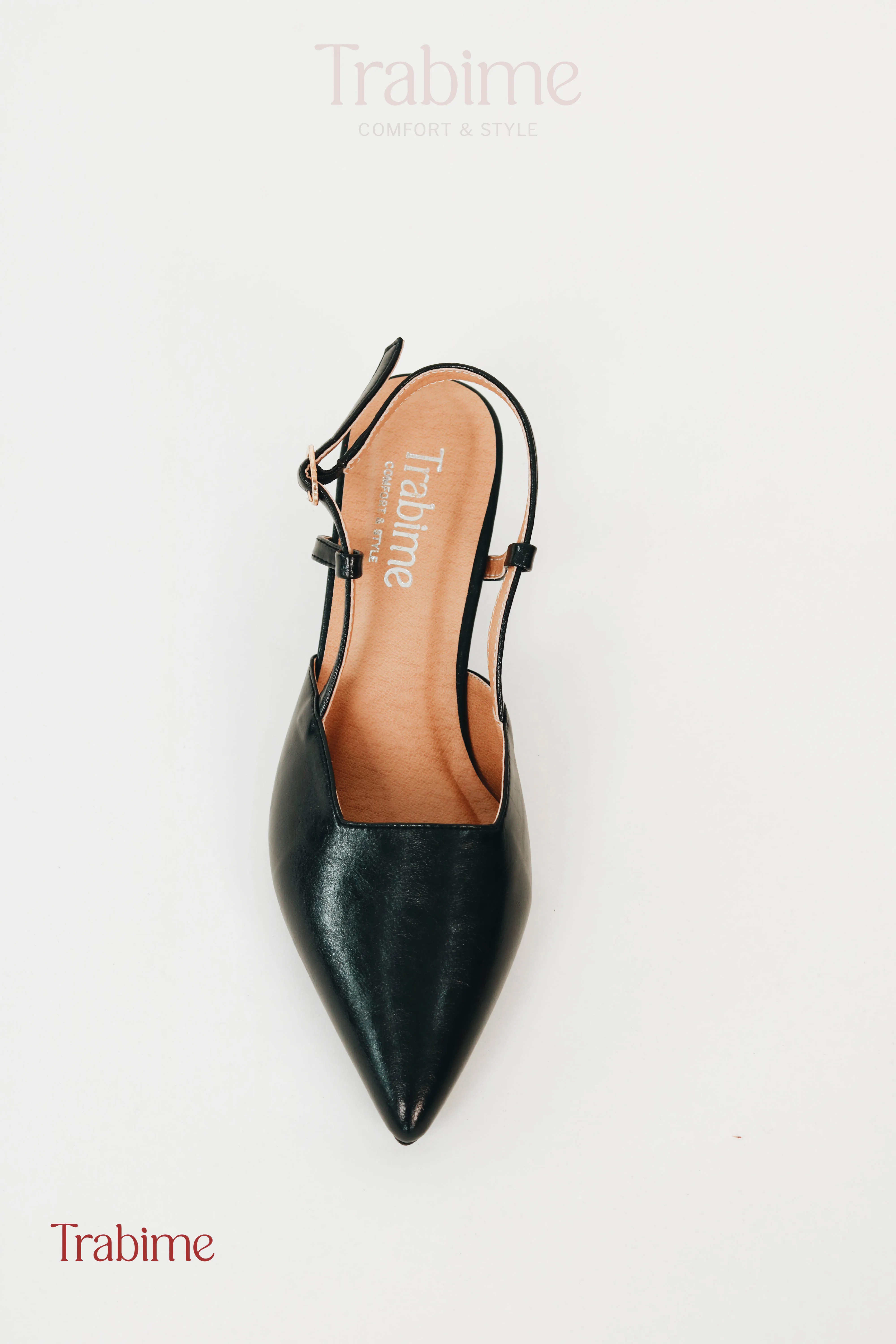 Slingback 5p mũi nhọn nhẹ êm - Đen - Ảnh 3