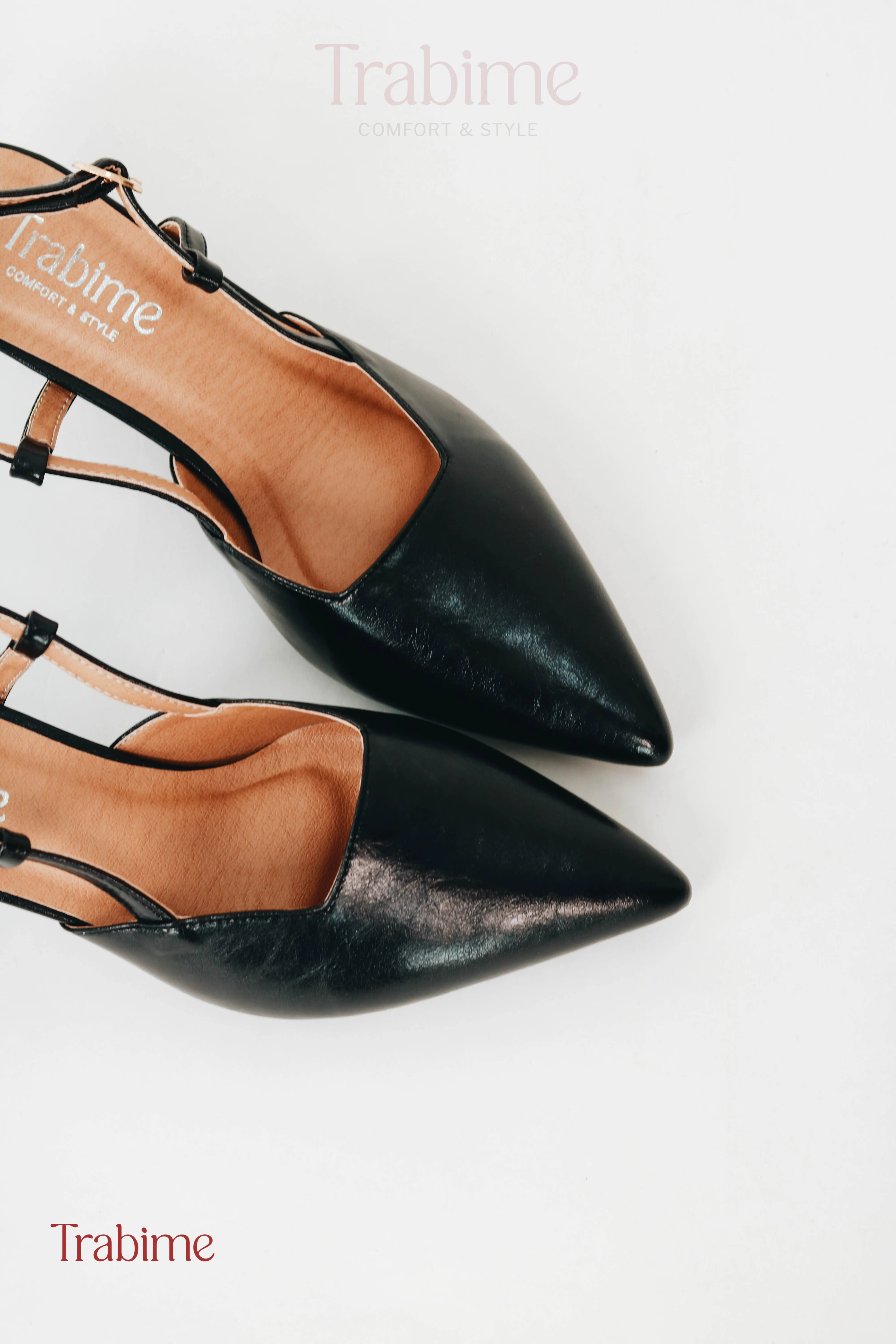Slingback 5p mũi nhọn nhẹ êm - Đen - Ảnh 5