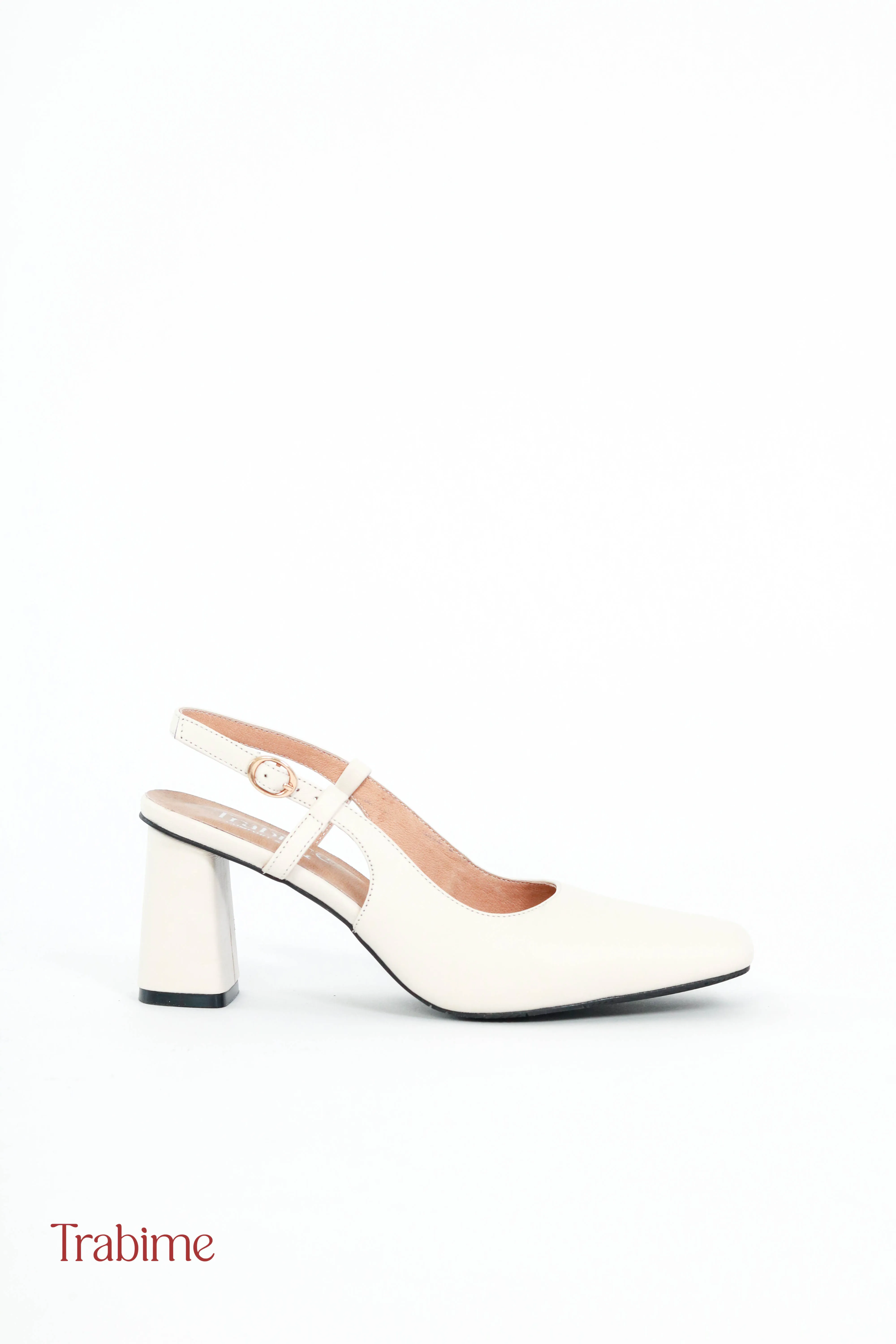 Slingback 7p Dáng Ngọc (9045-1) - Trắng kem