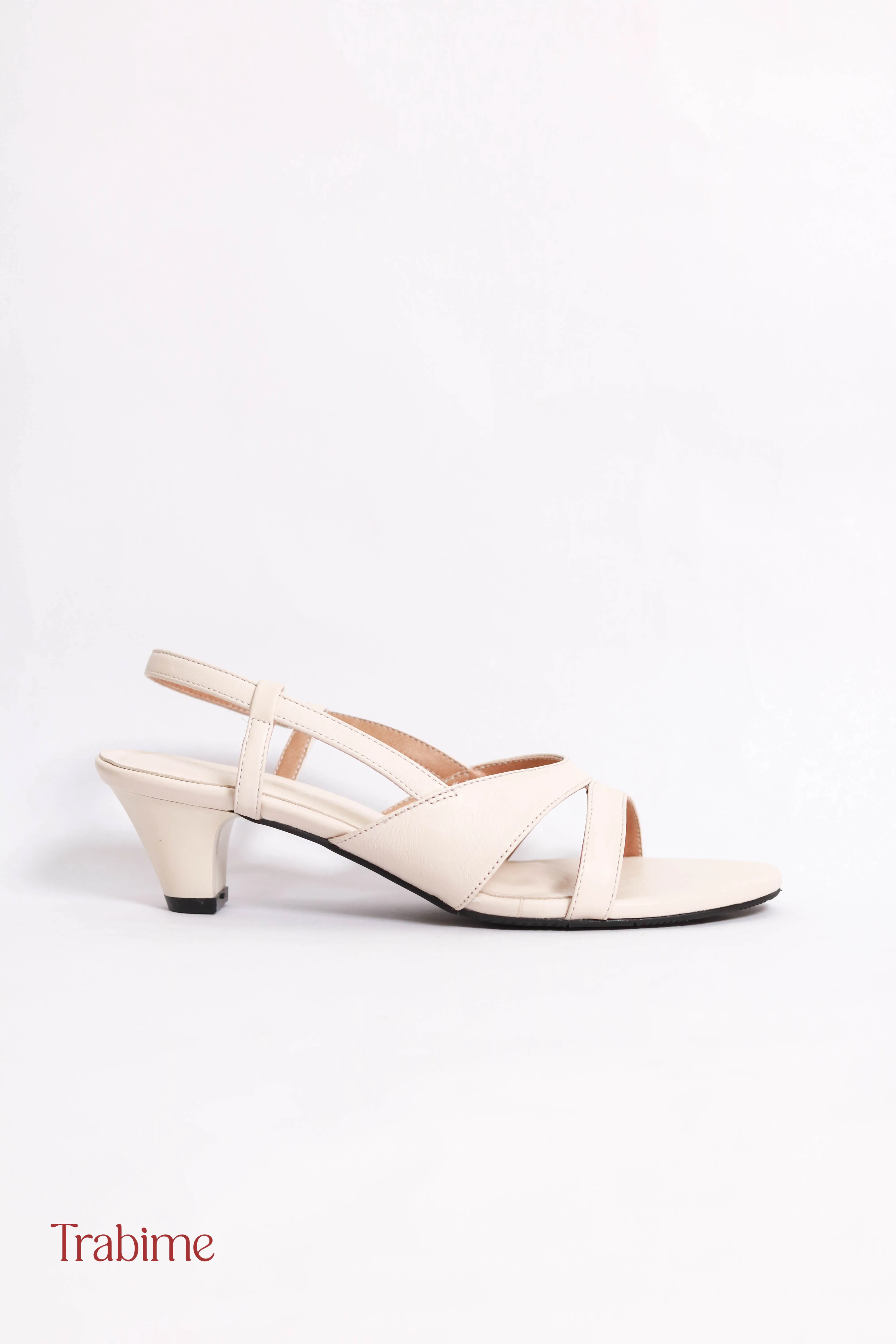 Xăng đan da thật quý cô Donna - (TRABIME mã 260-1) - Kem