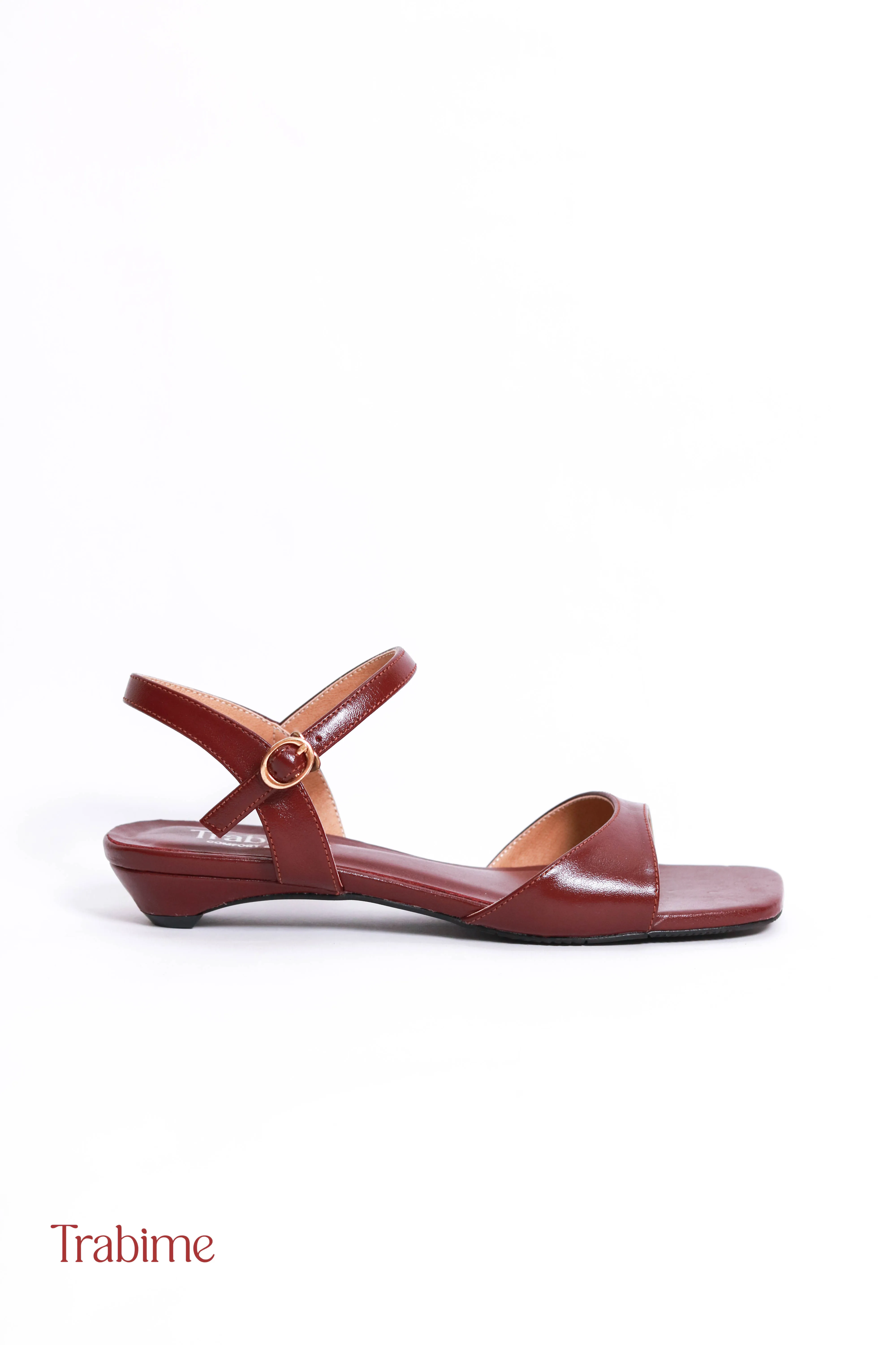 Tiny sandals da thật tối giản Trabime - (Xăng - đan 013-3) - Đỏ Đô