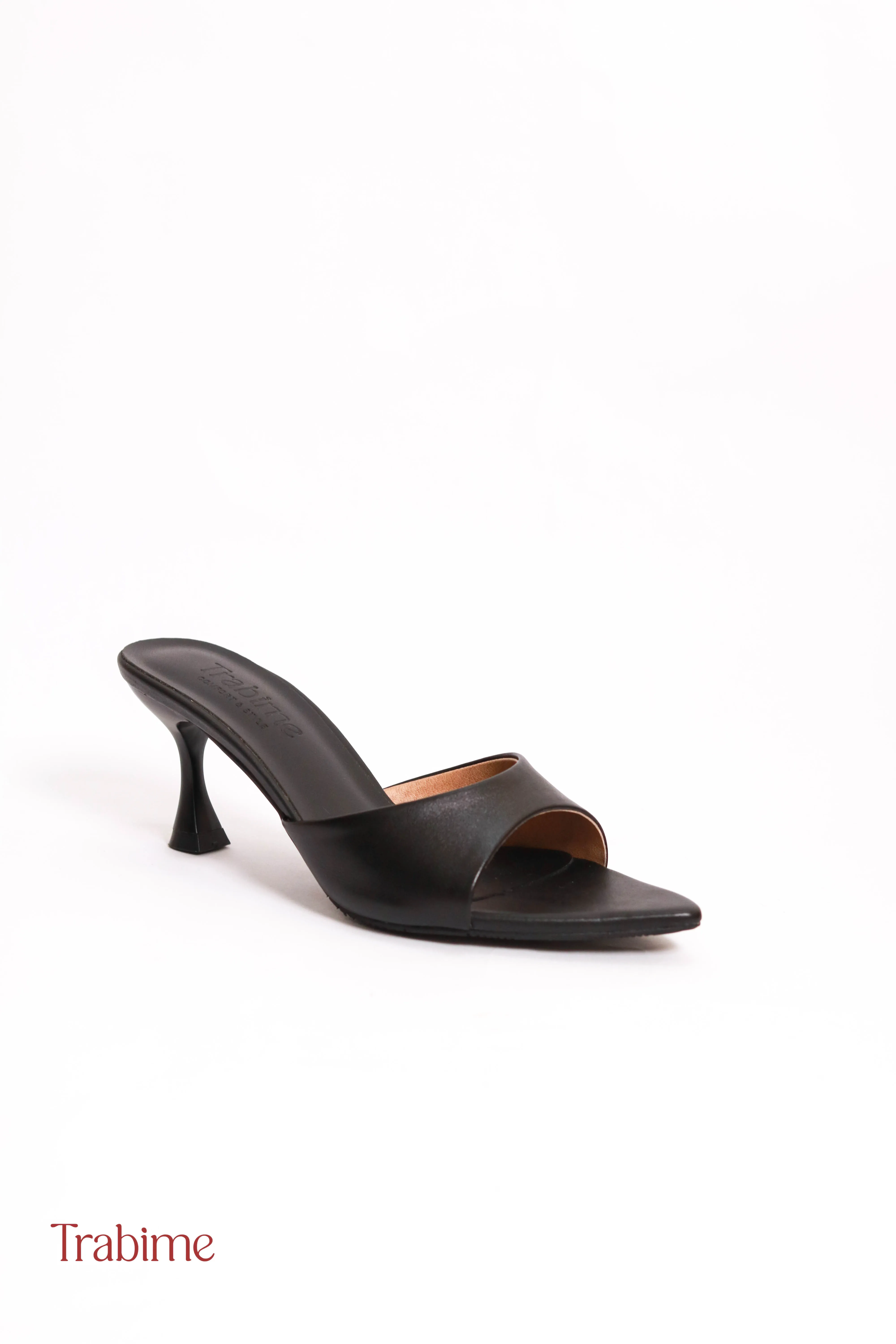 Guốc da thật 7cm Lina siêu xinh - (TRABIME mã 162-2) - Đen - Ảnh 5