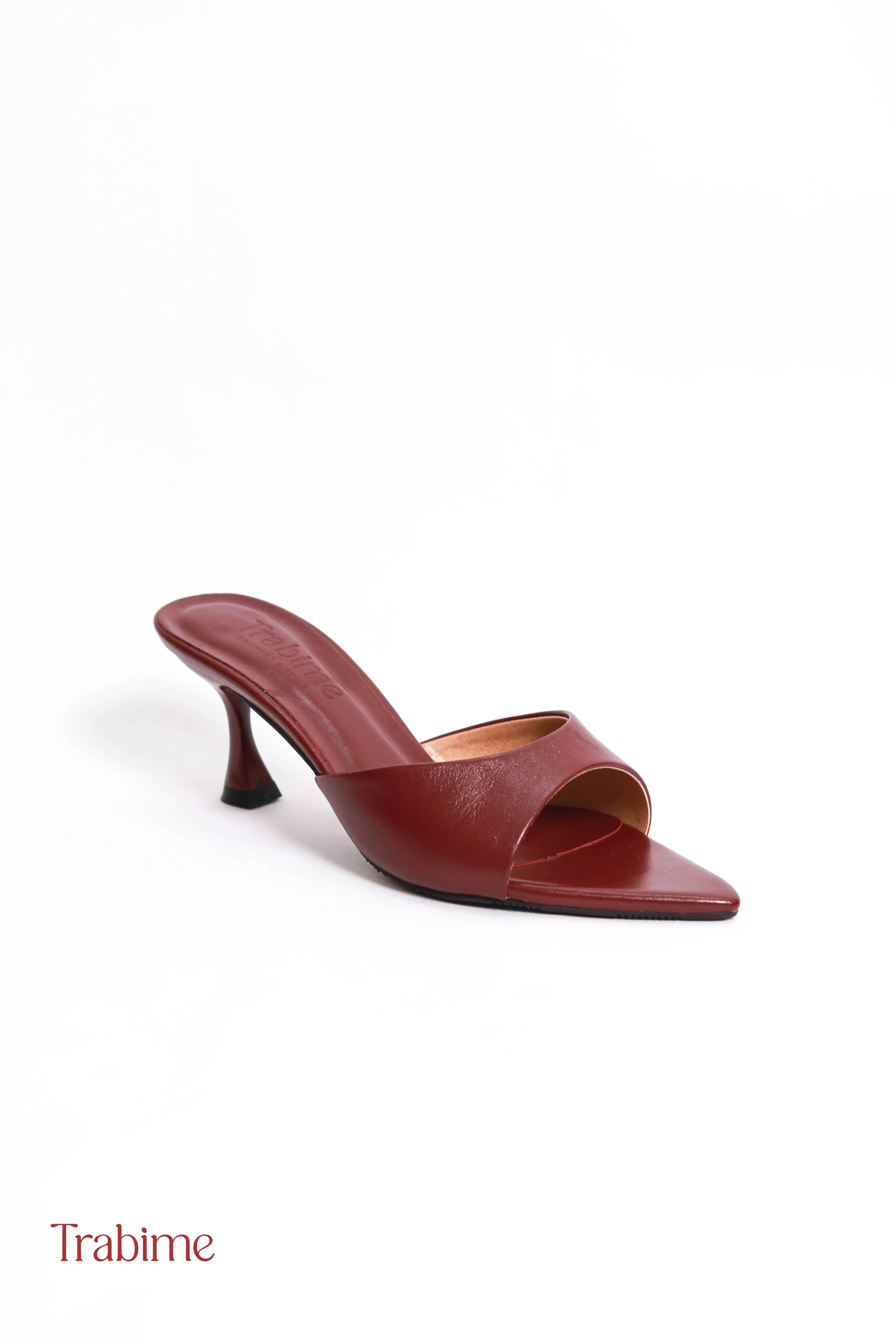 Guốc da thật 7cm Lina siêu xinh - (TRABIME mã 162-3) - Đỏ Đô - Ảnh 5