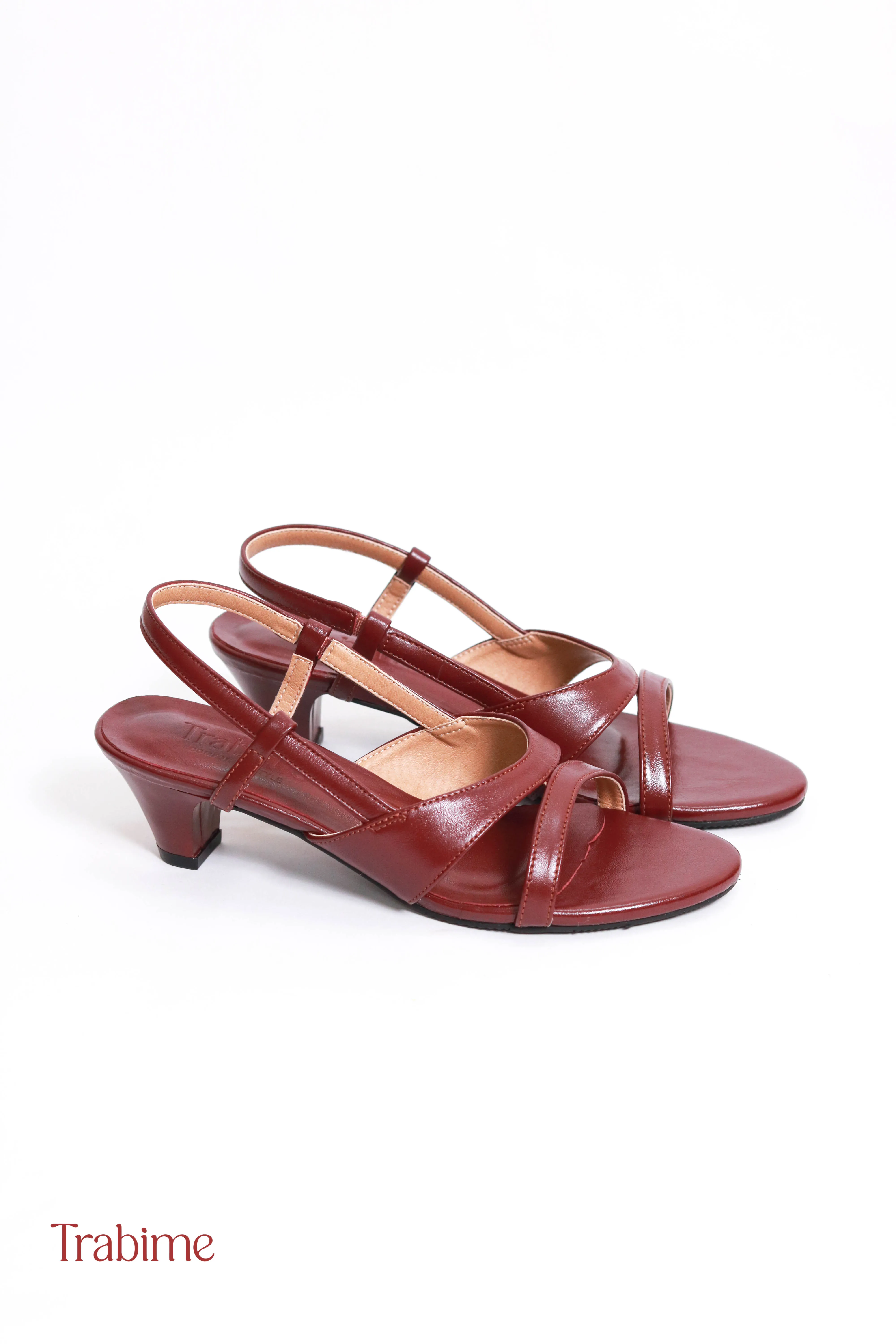 Xăng đan da thật quý cô Donna - (TRABIME mã 260-3) - Đỏ đô - Ảnh 4