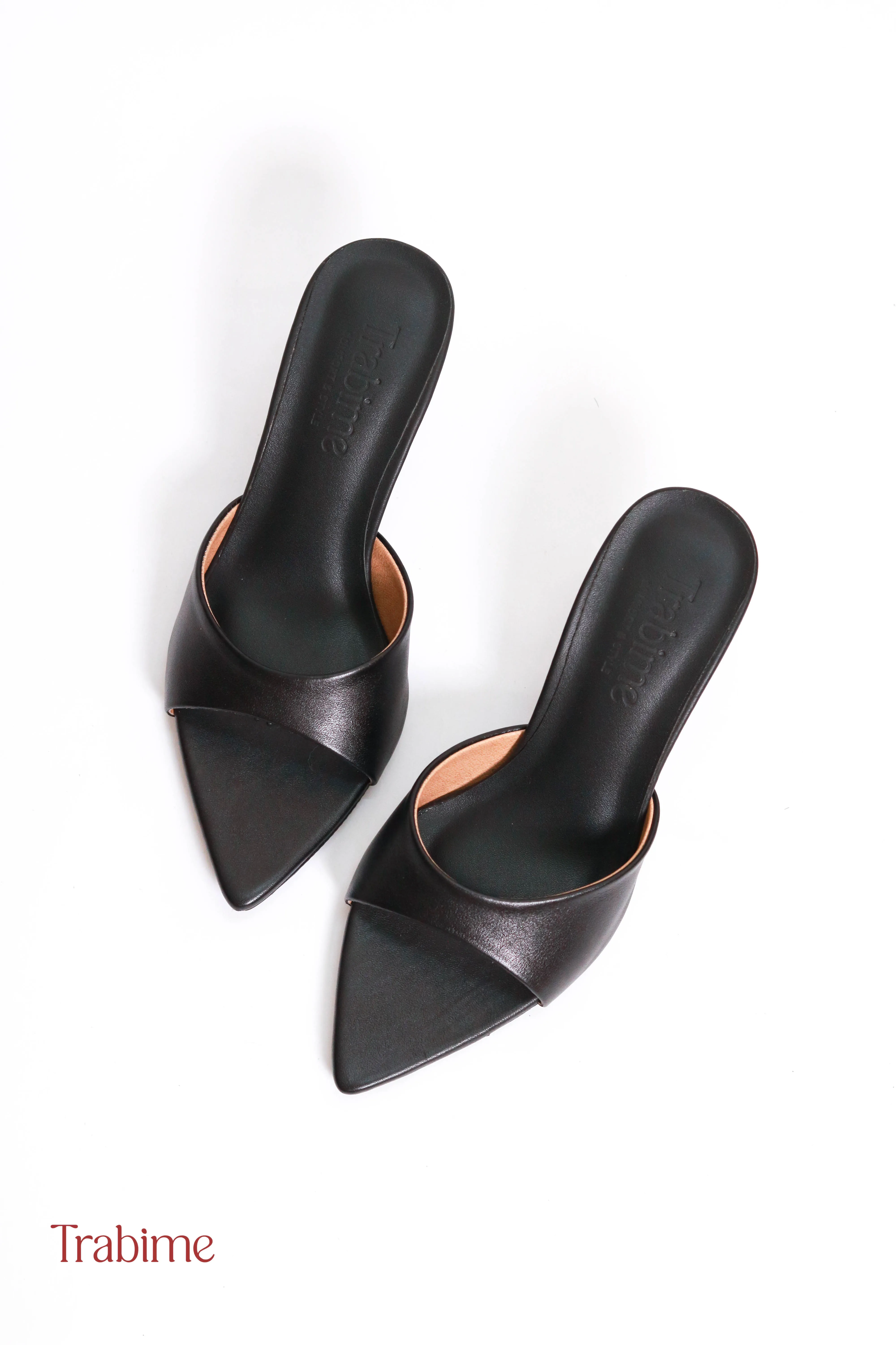 Guốc da thật 7cm Lina siêu xinh - (TRABIME mã 162-2) - Đen - Ảnh 4